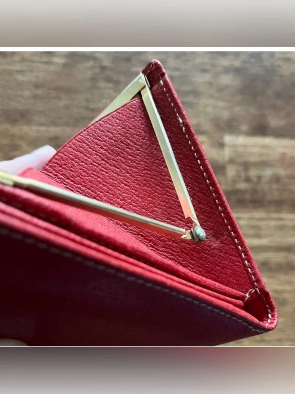 GUCCI Red Long Wallet Snap Closure and Kiss Lock Coin Pocket - Picture 11 of 11